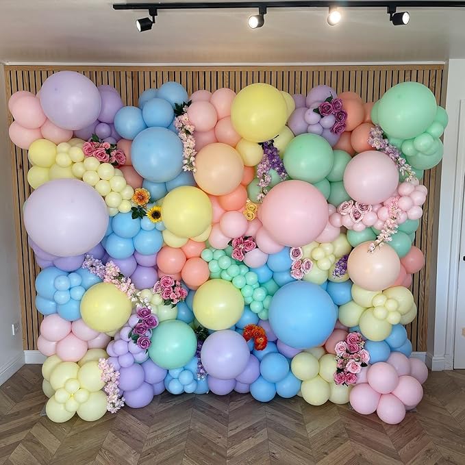 18 Inch Pastel Large Balloons - 35Pcs Thick Macaron Balloons Big Round Multicolor Latex Party Balloons for Birthday Anniversary Baby Shower Gender Reveal Themed Rainbow Party Decorations