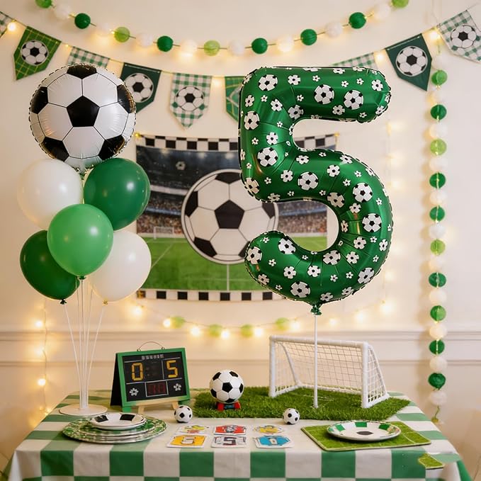 40 Inch Soccer Number 6 Balloons Large Foil Balloon Number 6 Birthday Deco World Cup Sports Soccer Theme Decoration For Soccer Party And Boy'S 6 th Birthday