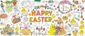 AinDen Easter Coloring Tablecloth for Kids, Giant 72 x 30 Inch Coloring Poster, Easter Party Decorations Table Cloth for Crafts Activities, Classroom & Home & Office (Multicolor-Easter)