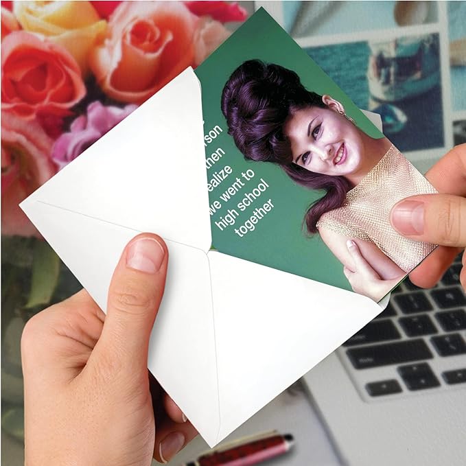 NobleWorks Humorous Birthday Greeting Card with 5 x 7 Inch Envelope (1 Card) BdayOld High School C10292BDG