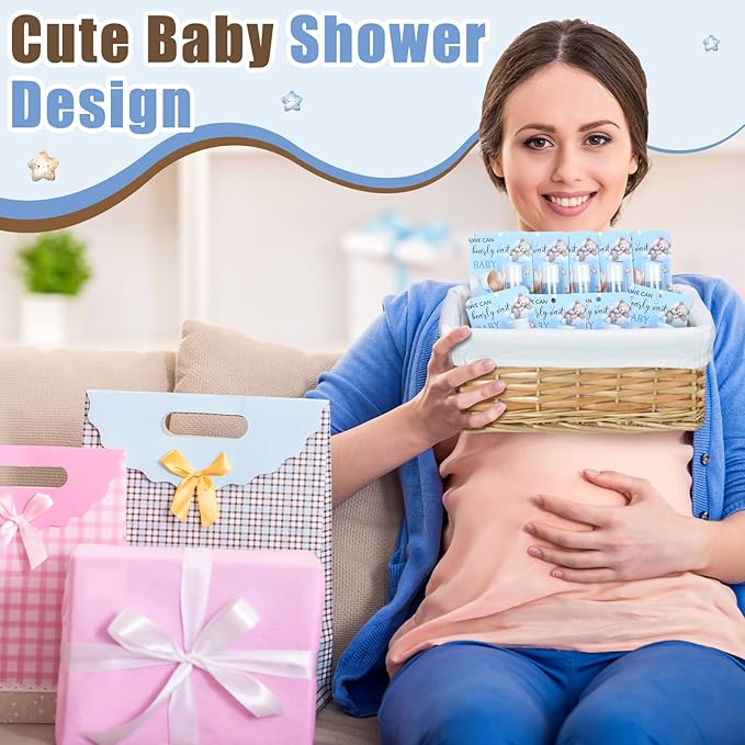 30 Pack Blue Bear Baby Shower Games Prizes Gifts Bulk Bear Lip Balms Favors for Winners Boys Girls Gender Reveal Favors Decorations Winter New Year Baby Shower Souvenirs Gift Bags Stuffer