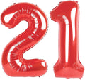 Red Number 21 12 Balloon 40 inch, Numbers 21 12 Birthday Balloons for Boy Girl, Red Foil 21 Balloon for 21 12 Birthday Party, Anniversary Celebration Decorations