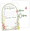 Wildflower Advice and Wishes Cards for the Graduate Cards 4x6 Inch Grad Party Game Card 20 Pcs Double Sided Grad Advice and Wishes Card for Graduation Party Decorations for College University Y428