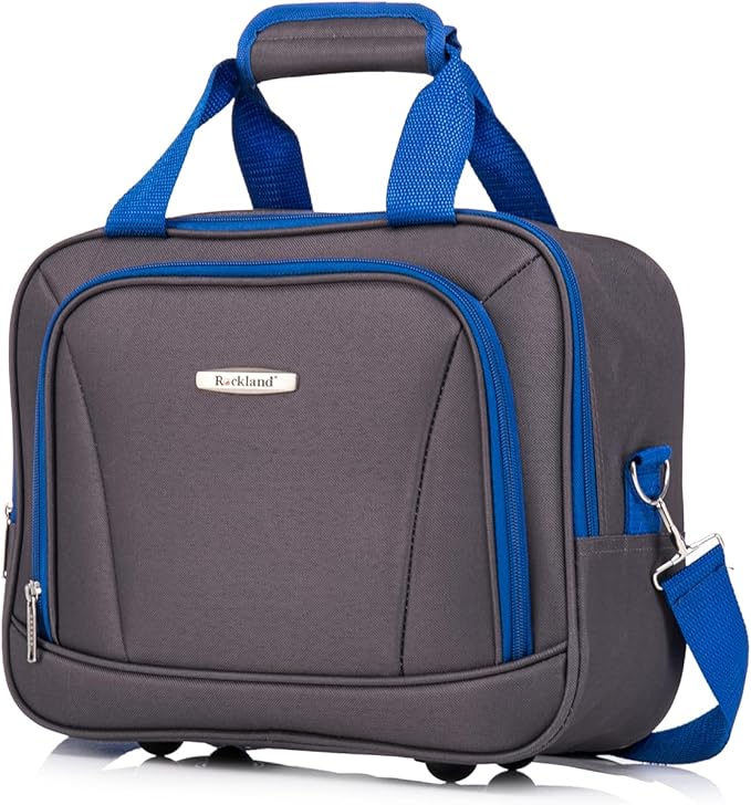 Rockland Melbourne Hardside 2 Piece Expandable Spinner Wheel Luggage Set, Carry-On 20" and Tote 14", Grey