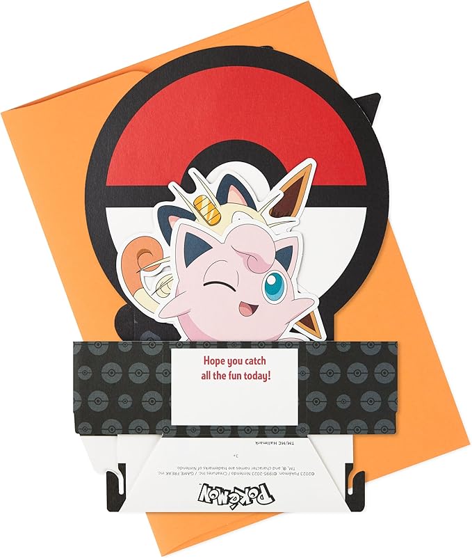 Hallmark Pop Up Birthday Card for Kids (Pokémon) Paper Wonder 3D Card for Birthday Boy