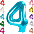 40 Inch Large Numbers Balloon, 4 Light Blue Ballon for 4th 14 40 44 Birthday Party, Balloon 4 Number for Graduations Wedding Supplies