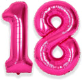 SUWEN 40 Inch Hot Pink Large 18 Number Balloons Big Foil Helium Number Balloons 0-9 Jumbo Happy 18th Mylar Birthday Party Decorations for Girl or Women 81 Anniversary Party Supplies