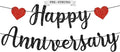 Pre-Strung Happy Anniversary Banner - No DIY - Black Glitter Wedding Anniversary Party Banner in Script - Pre-Strung Garland on 6 ft Strands - Wedding Decorations & Decor. Did We Mention No DIY
