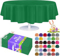 Grandipity 12 Pack Premium Disposable Plastic Tablecloth 84" Inch Decorative Round Table Cover - Green