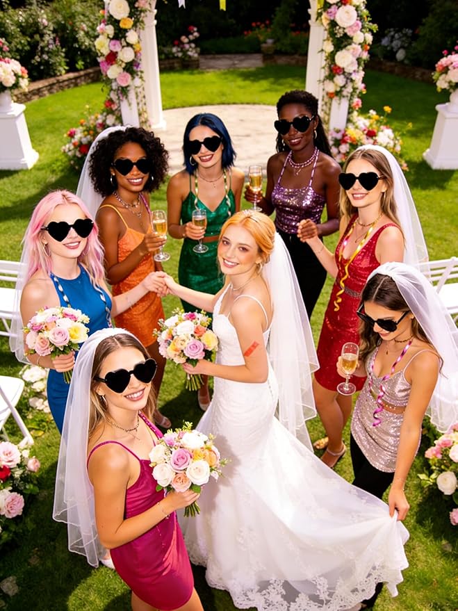 12/20Pcs Heart Shaped Sunglasses for Women, Party Favors Glasses for Wedding, Galentines, Valentines Decorations