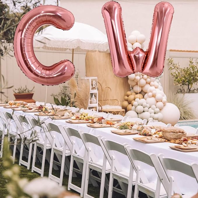 TONIFUL 40 Inch Rose Gold Letter Balloons, Giant Alphabet Letter, Big Balloons for Birthday Party, Anniversary Supplies & Decorations