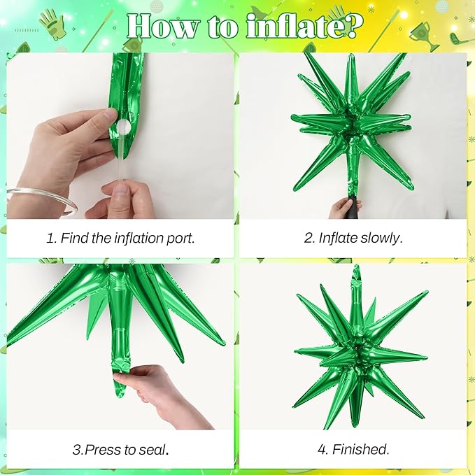 Green Yellow White Balloon Arch Garland Kit, Golf Hole In One Birthday Decorations with Foil Star Balloons for Golf First Birthday Lets Par-tee Sports Themed Party Retirement Decorations Supplies