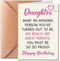 Cute Birthday Card from Mom and Dad to Daughter, Great Parents, Wonderful Daughter, Love Card with Envelope
