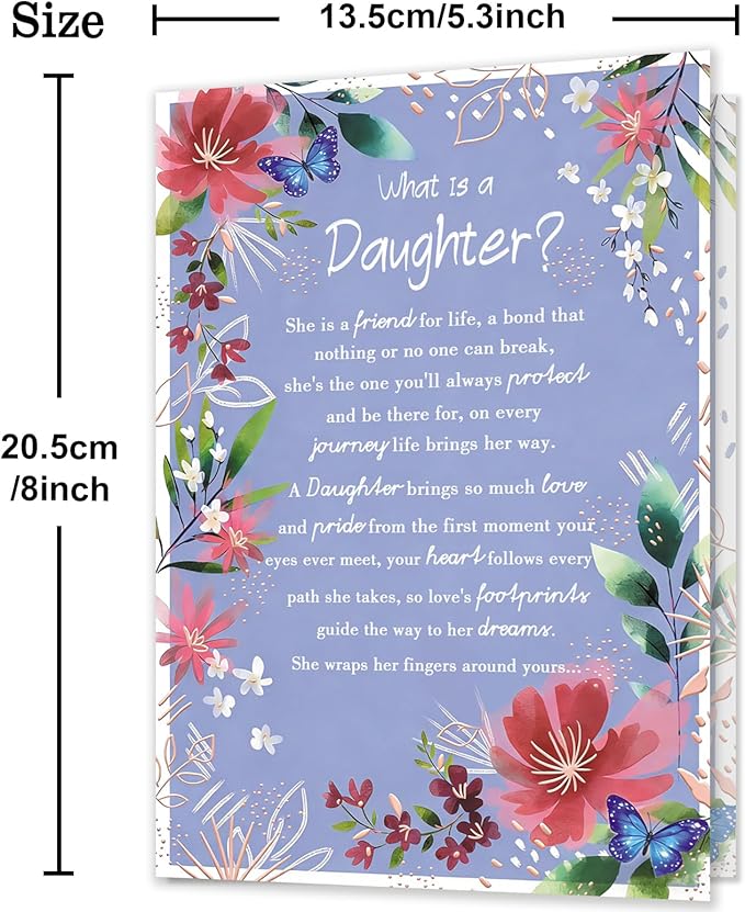 Daughter Birthday Card，Happy Birthday Card & Gift for Daughter from Mom Dad