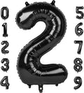 2 Numbers Balloon 40 Inch Black Two Balloon Number Birthday Decor, 2nd 12 21st Party Celebration Decorations Graduations Wedding Baby Shower