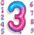 Number 3 Balloon 40 Inch for Boy or Girl Big Starry 0-9 Foil Mylar Large 3 Number Balloon Happy 3rd Birthday Party Anniversary Decorations Supplies