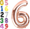 Number 6 Balloon, 40 Inch 6th Birthday Decoration for Girls And Boys, Rose Gold Balloons for 6, 16, 26, 60, 2026 Graduation, Birthday, Wedding Anniversary, Xmas, Party Supplies