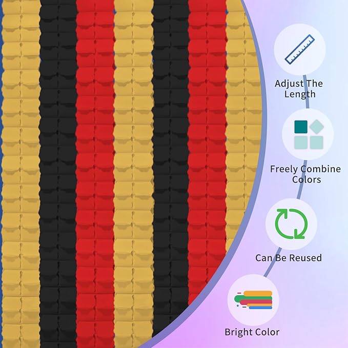 Red Gold Black Birthday Party-Decorations - Garland Streamers Graduation Decorations 2026, Casino-Theme Game Movie Night Wedding Birthday Baby Bridal Shower Paper Banner Decor Supplies Garsellen