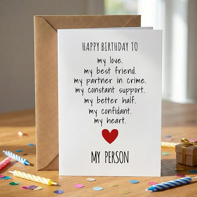KINGNAME Funny Birthday Card for Him, Romantic Card for Boyfriend Husband, Cute Sexy Gift Message, Anniversary Humor Greeting Card (My Person)