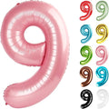 Pearlescent Pink Number 9 Balloon 40 Inch, 9 Balloon Number, 9th Birthday Decorations, Pearlescent Pink Party Supplies for Boys Girls