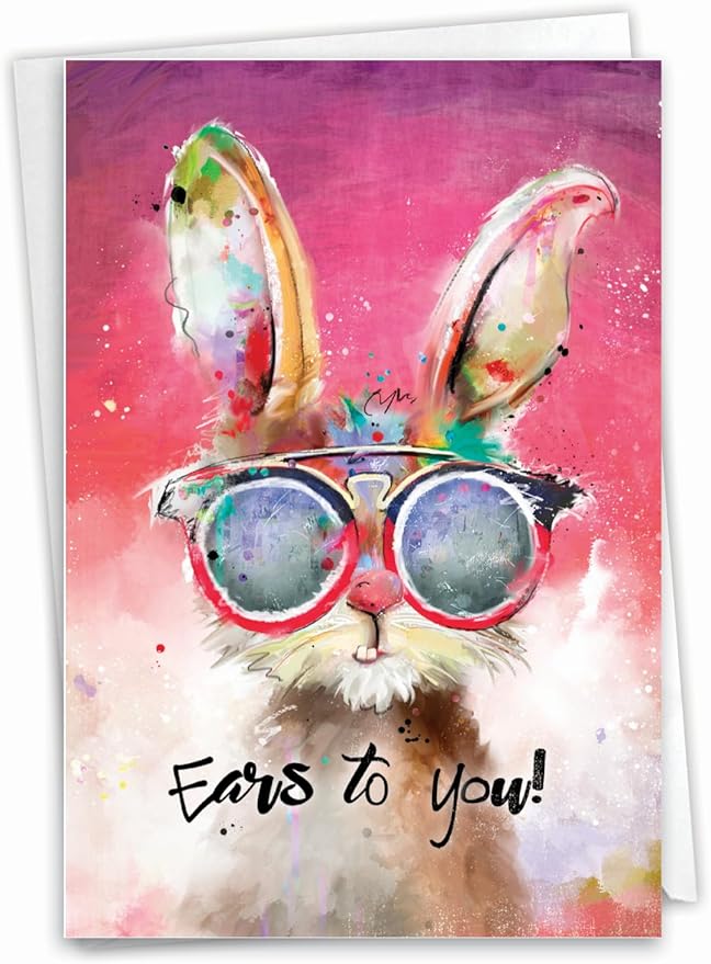 NobleWorks - Funny Birthday Greeting Card with 5 x 7 Inch Envelope (1 Card) Bday Sassy Animals - Rabbit C8850ABDG