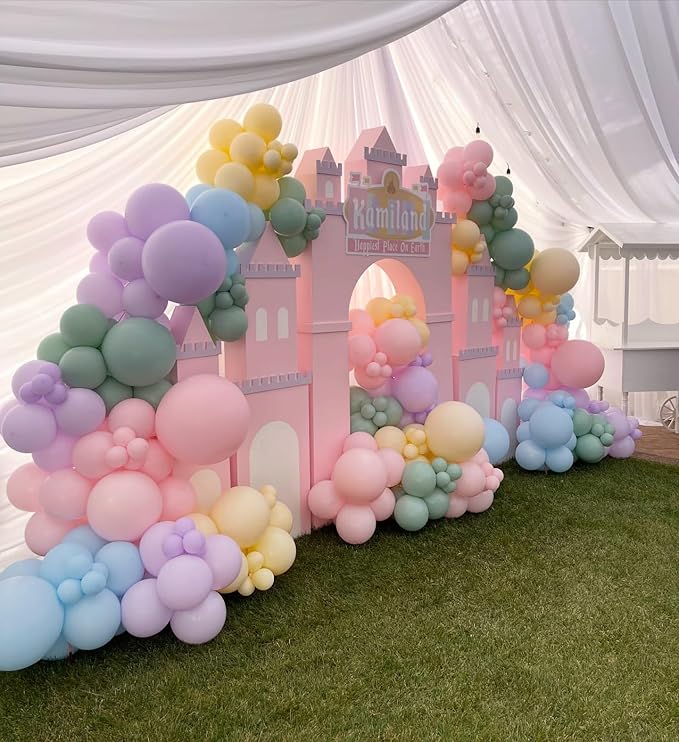 Bonropin 162pcs Easter Balloon Arch Kit - Pastel Balloon Garland with Bunny, Ears, Daisy Foil, Printed Balloons for Baby Shower Party, Spring Birthday, Easter Decorations