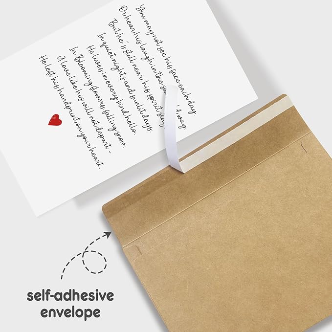 Poem Sympathy Card for Her Him, Condolence Card for Loss of Loved One, Bereavement Cards, Sorry for You Loss Cards Gift