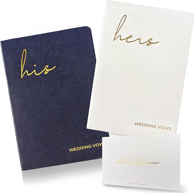 WeddingGiftsWedding Vow Books His and Hers, Wedding Vow Books with Soft Touch Gold Foil Engraving, Wedding Essentials, Wedding Accessories