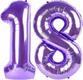 Purple Number 18 Balloon 40 inch, 18 Number Balloons, 18th Purple Birthday Decorations, 18 Year Old Girls Boys Party Supplies
