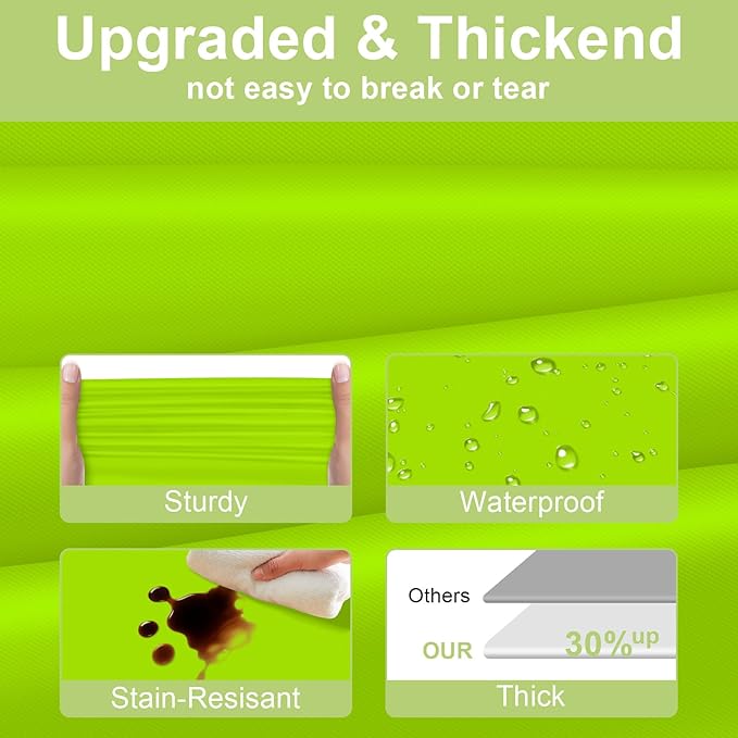 QIKSION Lime Green Plastic Table Cloth Disposable 3 Pack, 54 x 108 Inch Tablecloths for Party, Birthday, Halloween, Christmas Decorations, Rectangle Table Cover