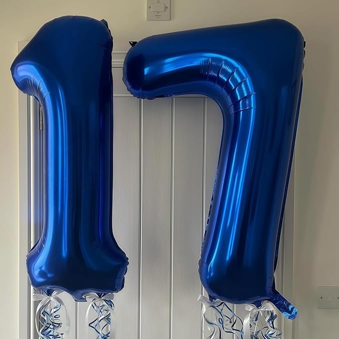 Navy Blue 3 Balloon Number,40 Inch Number 3 Balloon Big Dark Blue 3 Foil Mylar Helium Balloon for Birthday Party Decorations