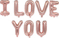 2 Set 16Pcs Rose Gold I LOVE YOU Letter Balloons 16in Balloon Foil Letter Decorations Party Decor Rose Gold Letter Balloons I LOVE YOU Party Supplies