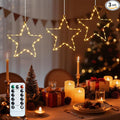 80 LED Star Christmas Decorations Lights Indoor, 3 Packs Battery Operated Hanging Cozy String Lights with Timer, 8 Modes Warm White Outdoor Christmas Decorations