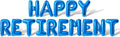 Letter Balloons - HAPPY RETIREMENT 16" Inch Alphabet Letters Foil Mylar Balloon Retirement Party Balloon Banner (Blue)
