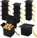 TaoBary 12 Pieces Graduation Candy Box Graduation Decorations Party Gift Boxes Graduate Cap Box Candy Chocolate Cookie Supplies for Ceremony Party(Black)