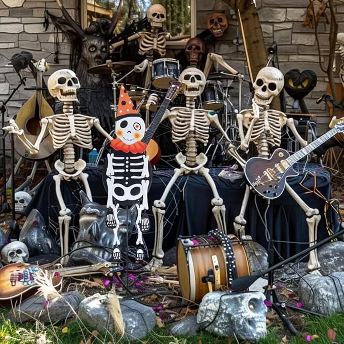 hogardeck Halloween Decorations Outdoor, Metal Skull Decorative Garden Stakes for Halloween Decor, Metal Yard Signs for Outside Garden Lawn Porch Party Decorations