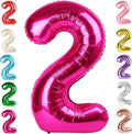 2 Numbers Balloon 40 Inch Hot Pink Two Balloon Number Birthday Decor, 2nd 12 21st Party Celebration Decorations Graduations Wedding Baby Shower