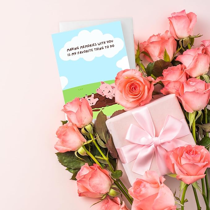 Mothers Day Card Anniversary Birthday for Mom Dad Wife Husband Girlfriend Boyfriend Stepmom Aunt Parents – Cute Funny Punny Greeting Card for Fathers Day – Blank Inside (Making memories with you, is my favorite thing to do)