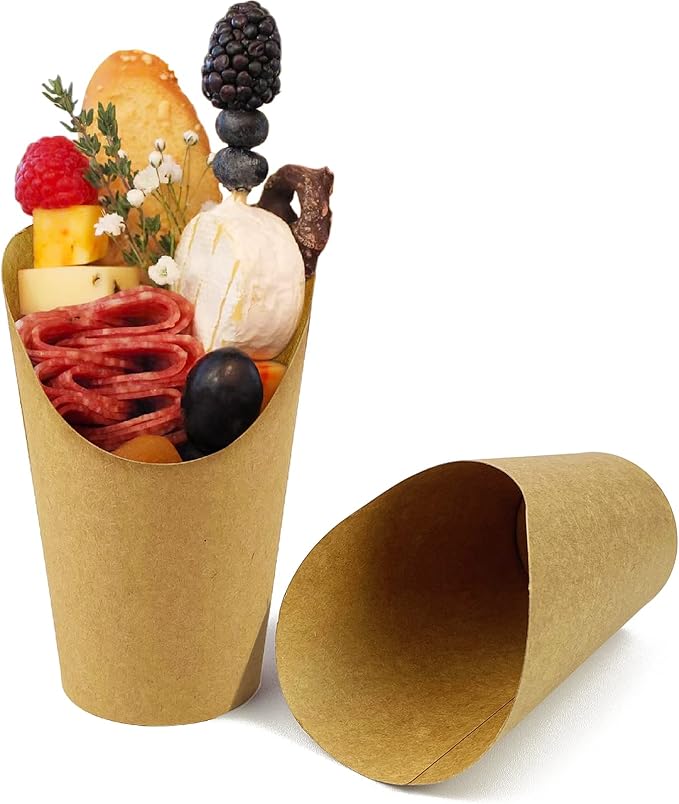 CAMKYDE 50 Pcs French Fries Holder, 14oz Disposable Paper French Fry Cups Charcuterie Cups for all Occasions (14oz)