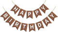 Hooqict Happy Birthday Banner Brown Birthday Party Decorations Backdrop for Kids Adults Celebrations Brown Chocolate Party Banner Sign Wall Porch Door Hanging Garland