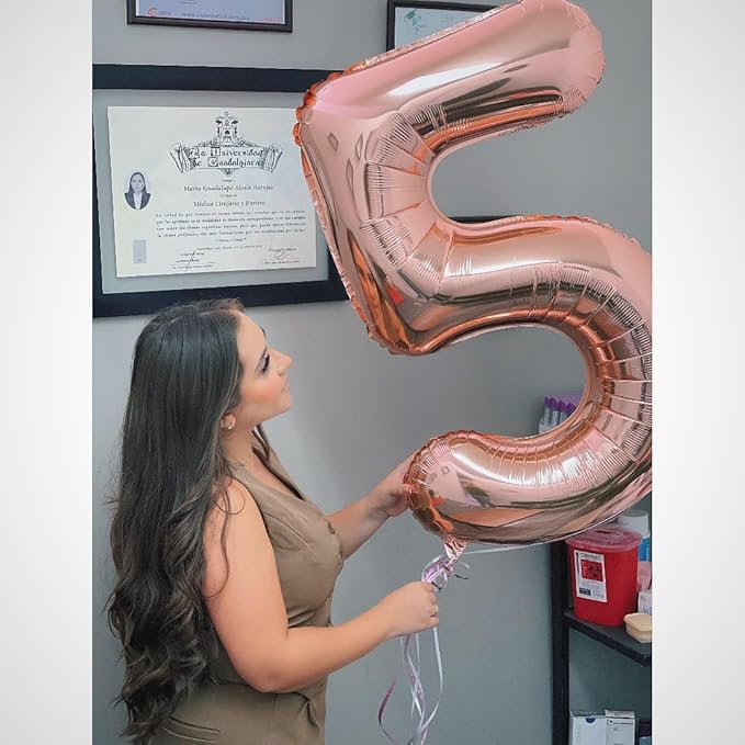 50 Balloon Number, Rose Gold Number 50th Birthday Balloons 40 Inch, 50 Years Old Rose Gold Birthday Decorations for Men Women, 50th Anniversary Decorations