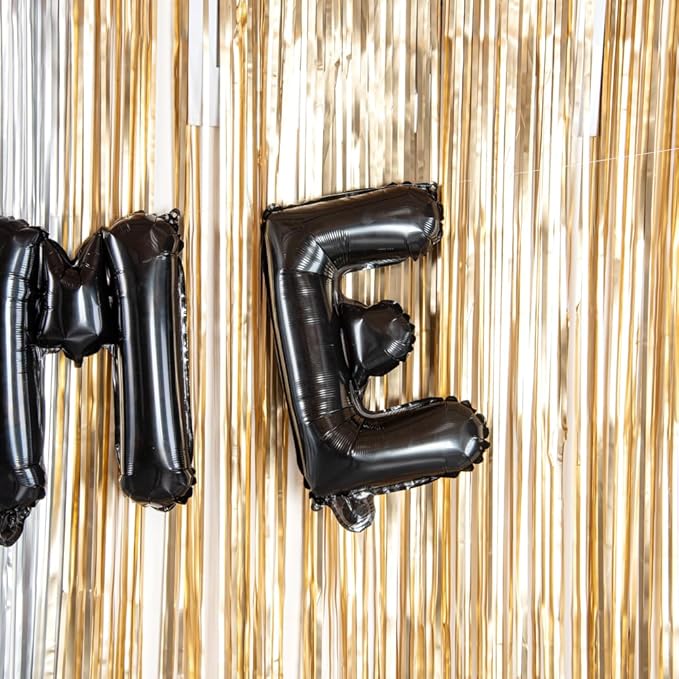 Restaurantware-Balloonify 16 Inch Letter Balloon, 1 Alphabet Party Balloon - Letter E, Self-Sealing, Black Foil Mylar Finish, Hanging Loop, Decoration For Birthday, Wedding, Or Graduation