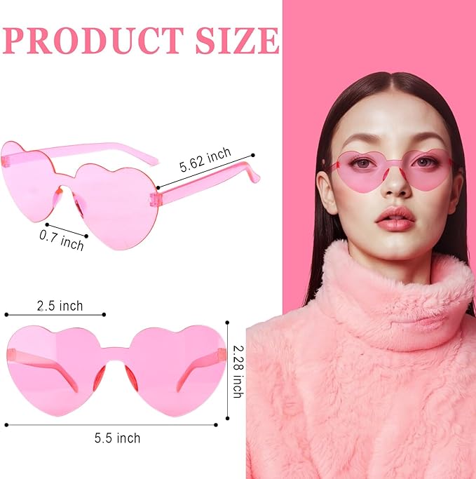 Heart Sunglasses 12/18/24 Pcs Heart Shaped Glasses for Women Cute Funny Party Glasses Party Favors Accessories