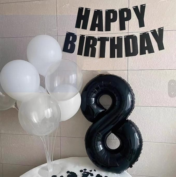 40 Inch Black Number 80 Digital Balloon,Jumbo Mylar Foil Helium Balloon for 80 Balloons for Birthday Party,Wedding Anniversary Party Decorations