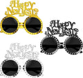 Kanayu 3 Pcs 2026 New Years Party Supplies Glasses New Years Eve Glasses Props for Women Men, Gold, Silver, Black(Fuuny Style)