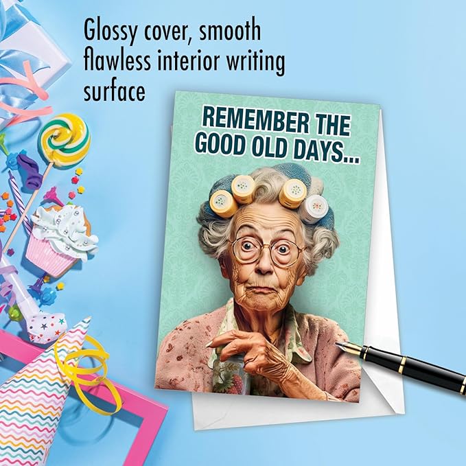 NobleWorks Funny Birthday Greeting Card with 5 x 7 Inch Envelope (1 Card) Bday Lid Off Jar C10078BDG