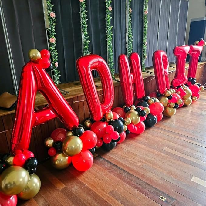 40 Inch Large Red Letter L Balloons Alphabet L Letter Balloons Foil Mylar Big Letter Balloons for Birthday Party Anniversary New Year Graduation Wedding Decorations