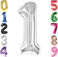 40 Inch Silver Number 1 Balloon, Giant Number 1 Balloons for 11th 12th 21st Birthday Decorations, Party Supplies for Baby Boy Girl, Silver Party Decor