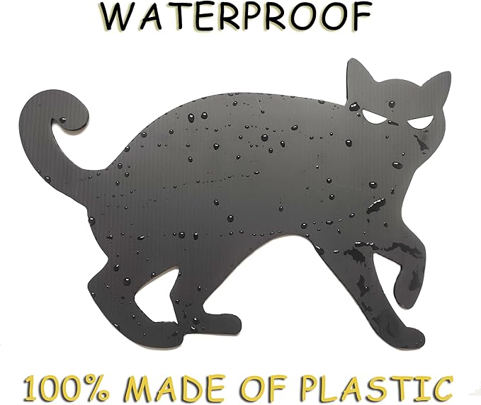 6Pack Halloween Black Cat Decorations Signs with Stakes Glow in the Dark Eyes，Scary Waterproof Cat Yard Lawn Signs for Patio Garden Outdoor Decor