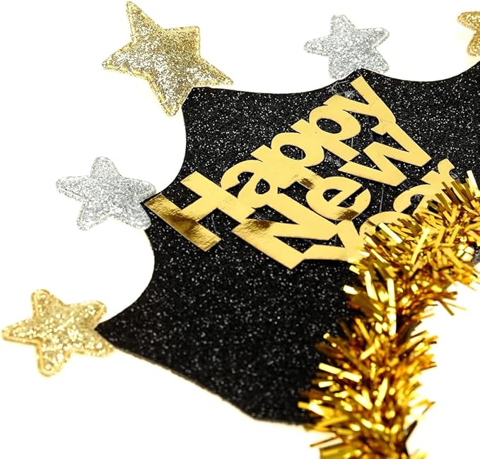 BinaryABC Happy New Year Headband Tiara,2026 New Year Eve Party Supplies